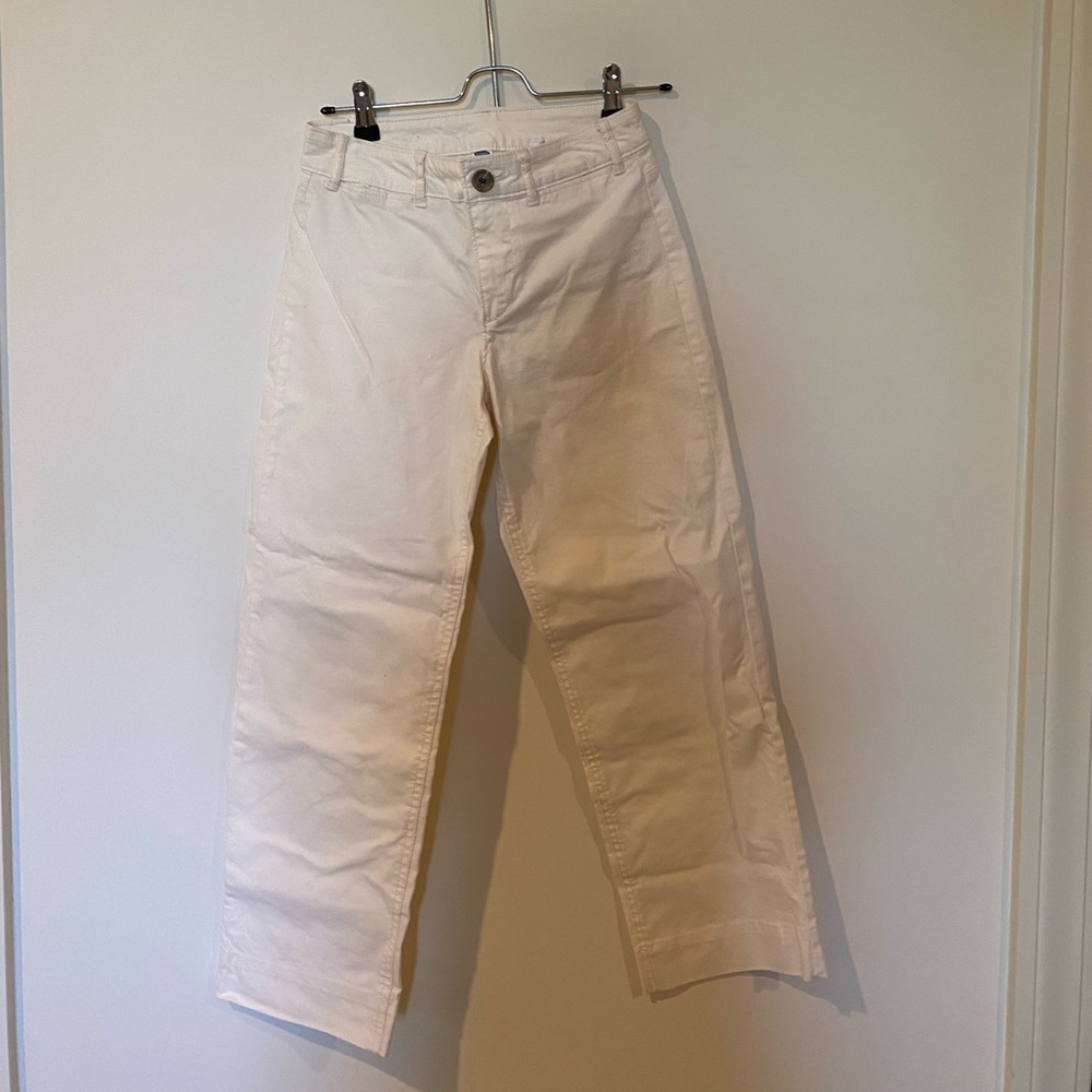old navy off-white straight leg pants